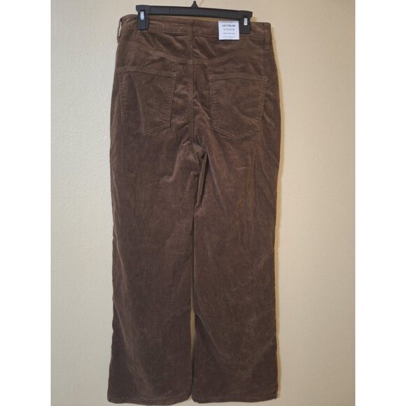 Cotton On Cord Stretch Flare Brown Jean Women Sz 10 Corduroy Retro Hippie - Picture 5 of 11